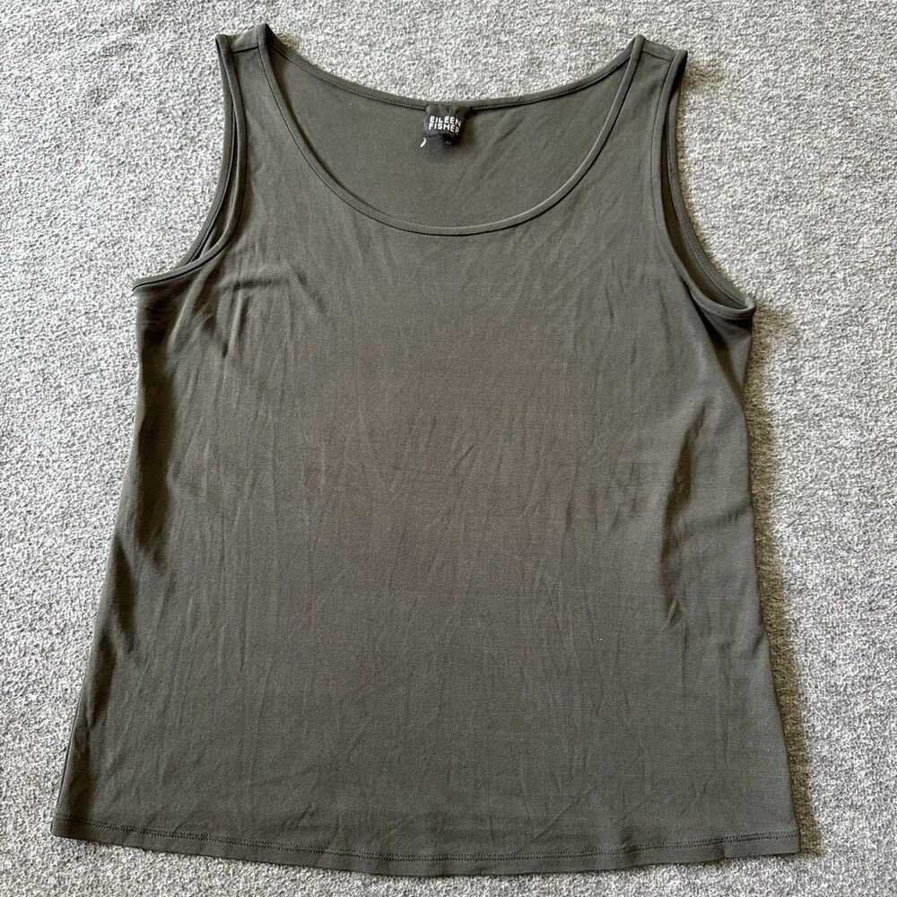 Eileen Fisher Womens Silk Sleeveless Scoop Neck Tank Blouse *no Size Tag*